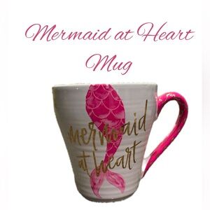 Tri-Coastal Design "Mermaid at Heart" 16 oz Ceramic Mug White/Pink/Gold